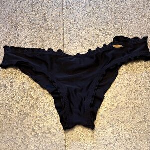 Like New! Luli Fama Women’s Size Med Waffle Bikini Bottom Black MSRP $74